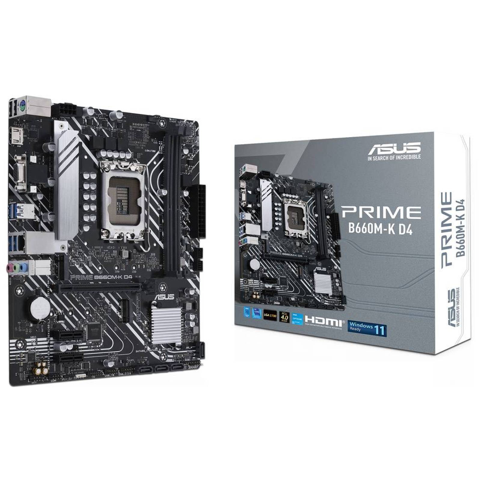 T. Madre ASUS PRIME B660M-K D4, ChipSet Intel B660,Soporta: