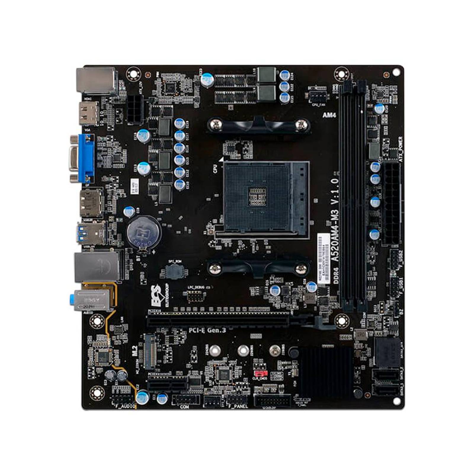 T. Madre ECS A520AM4-M3D, Chipset AMD A520,Soporta: