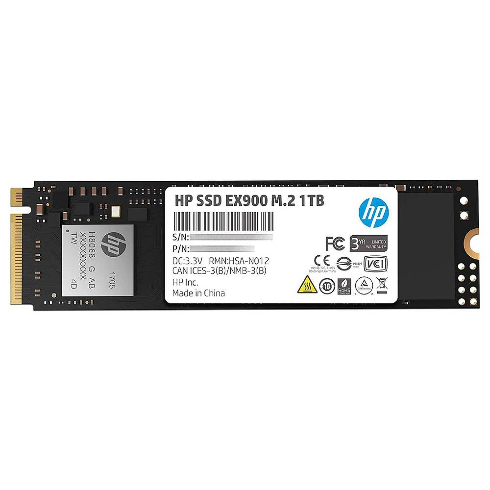 Unidad de Estado Sólido HP EX900 de 1TB, M.2 NVMe PCIe 3.0.