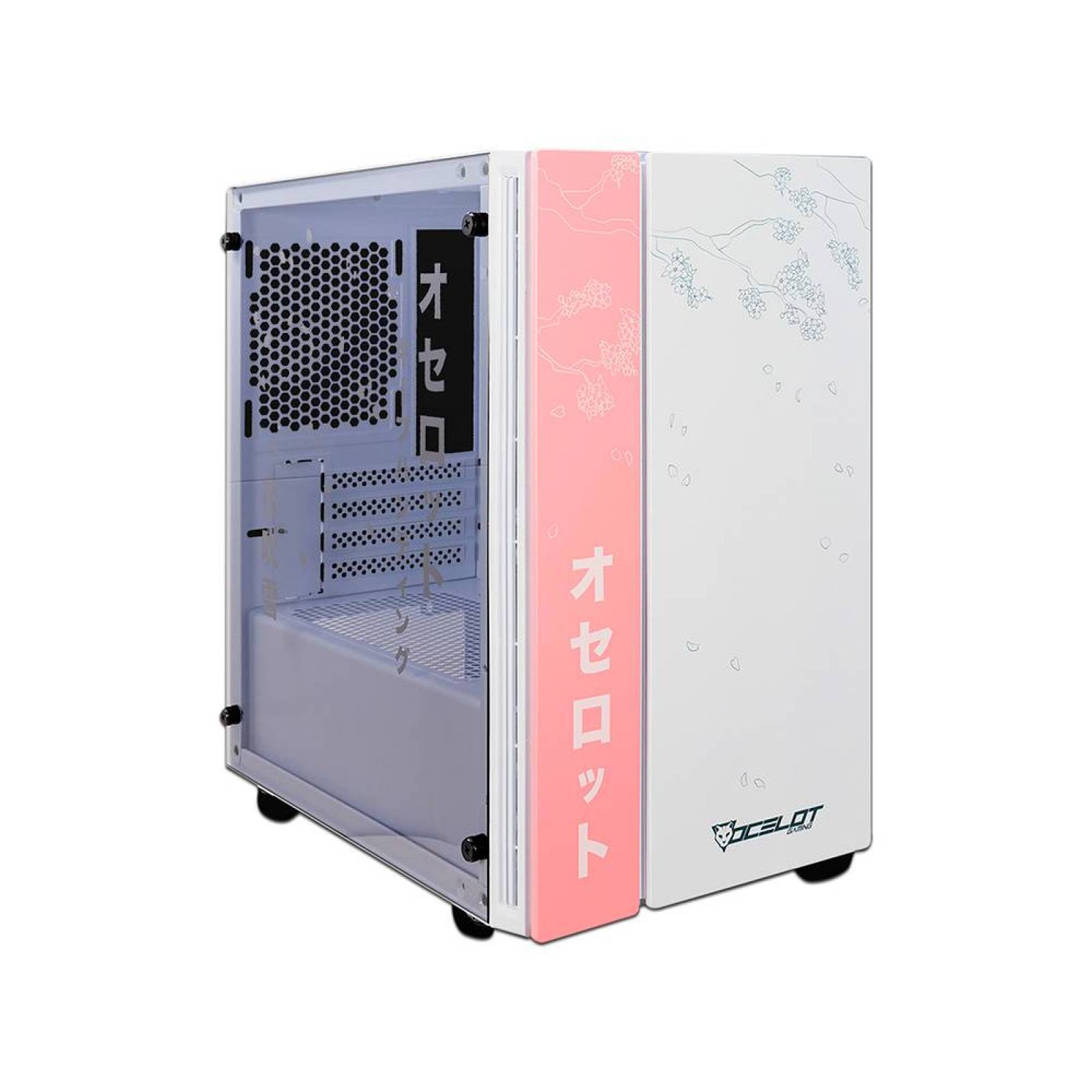 Gabinete Ocelot Gaming Hanami, Micro-ATX, Cristal templado