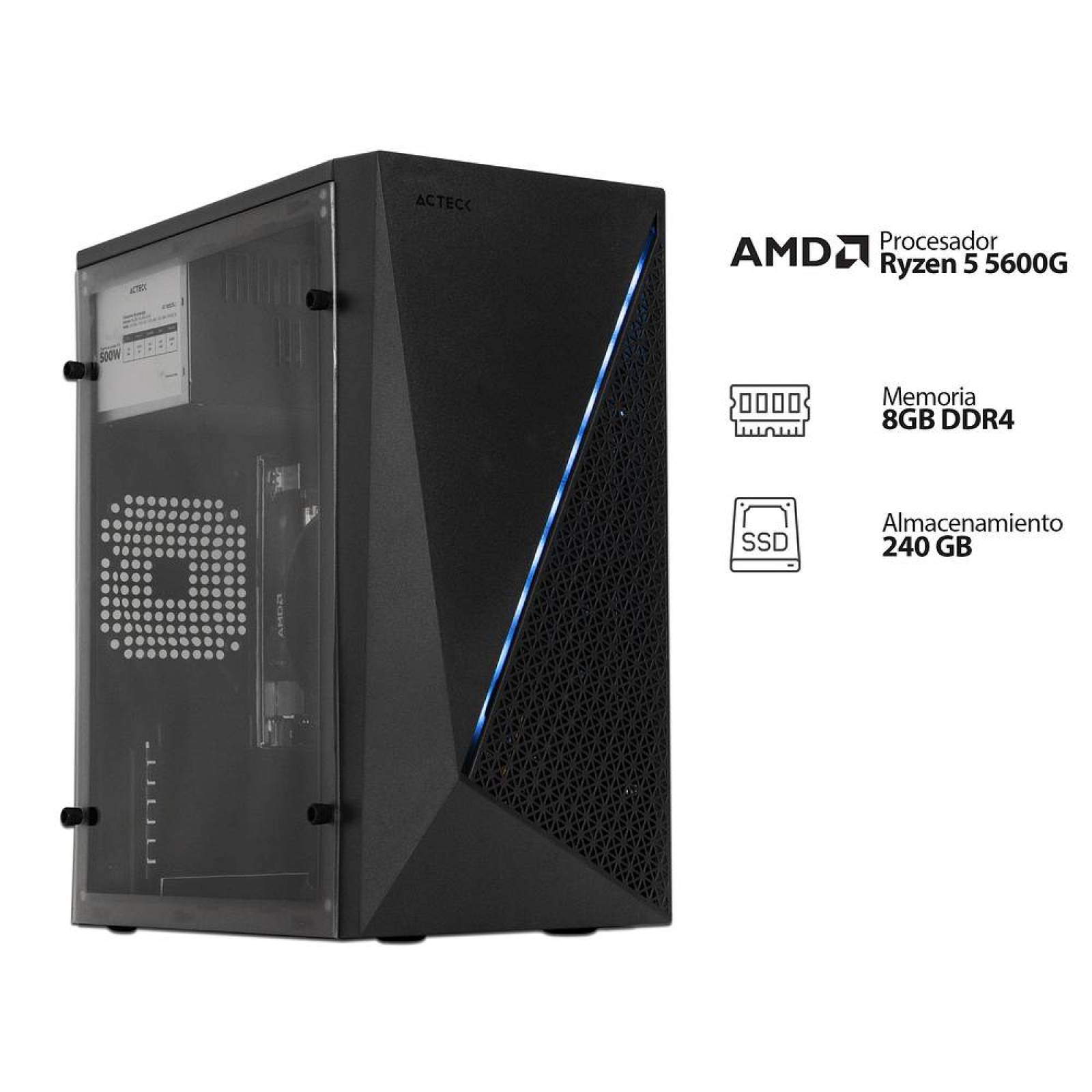 PC Gamer Powerbit PIXEL III BLACK:Procesador AMD Ryzen 5