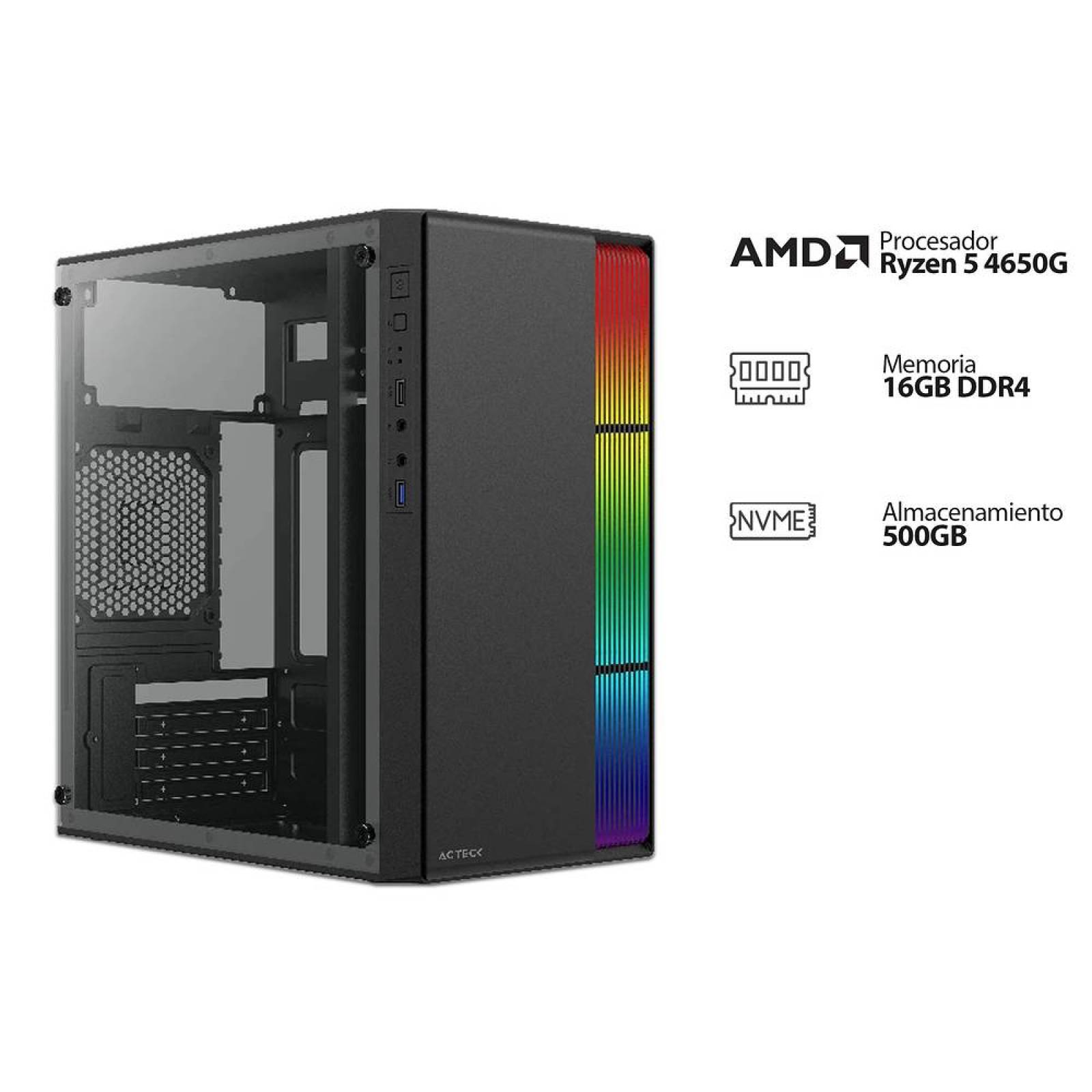 PC Gamer Powerbit PIXEL V BLACK:Procesador AMD Ryzen 5