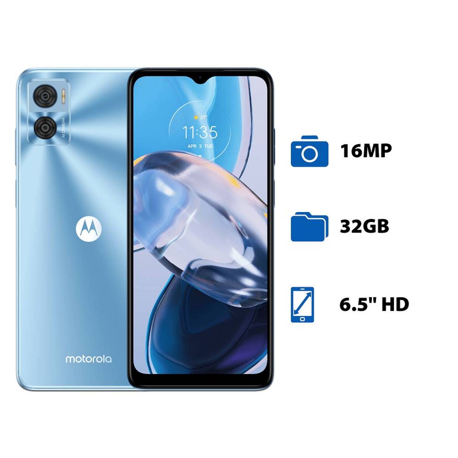 Smartphone Motorola Moto E22: Procesador Octa Core 2.3