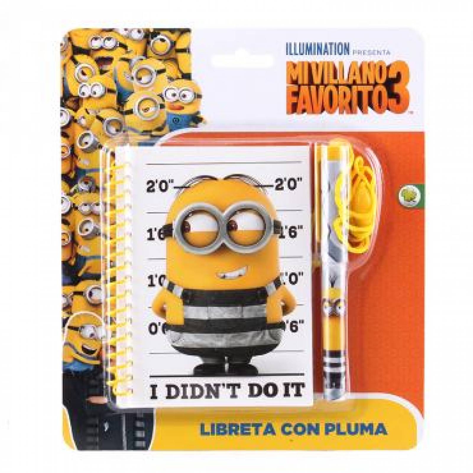 Minions libreta con pluma