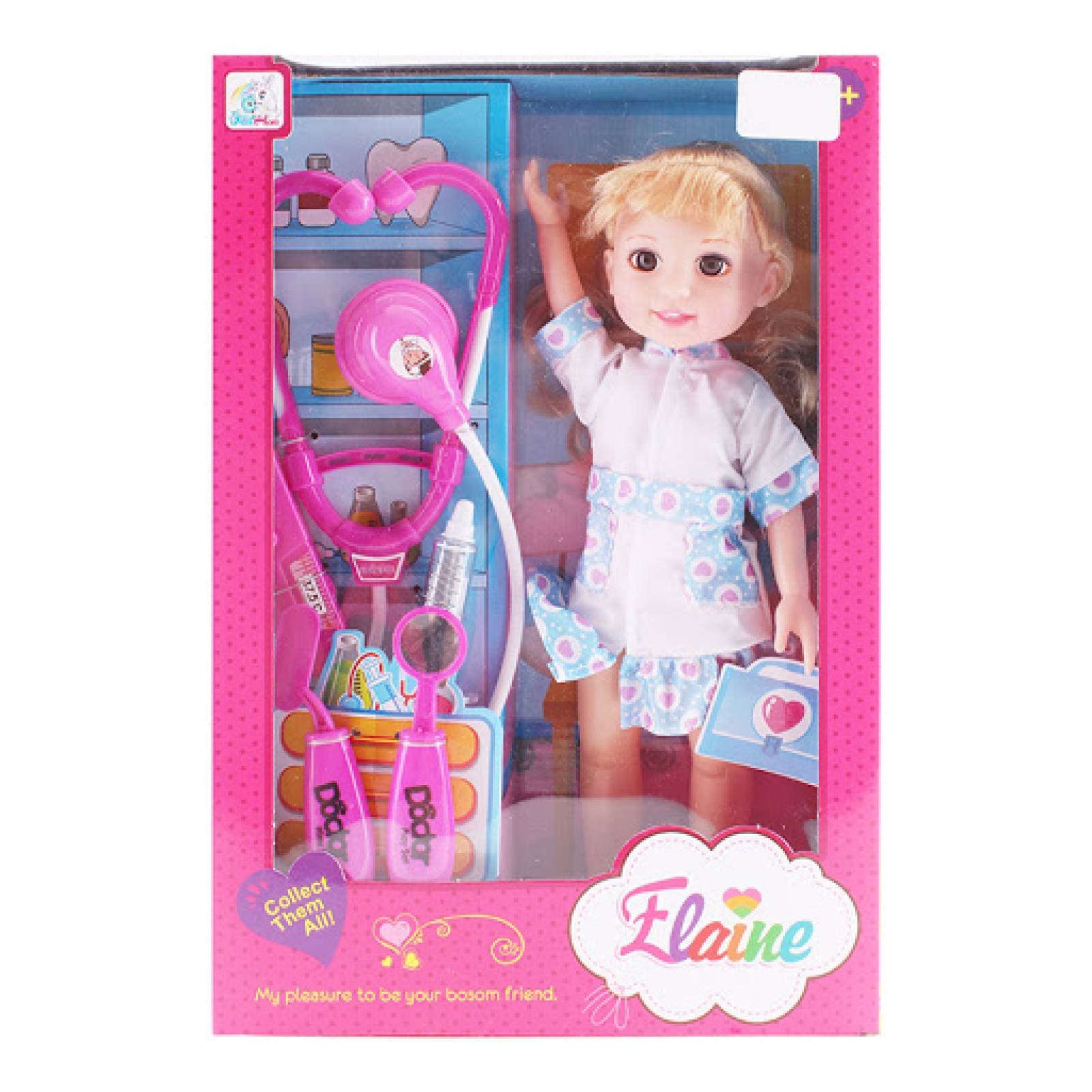 muñeca con accesorios de doctora