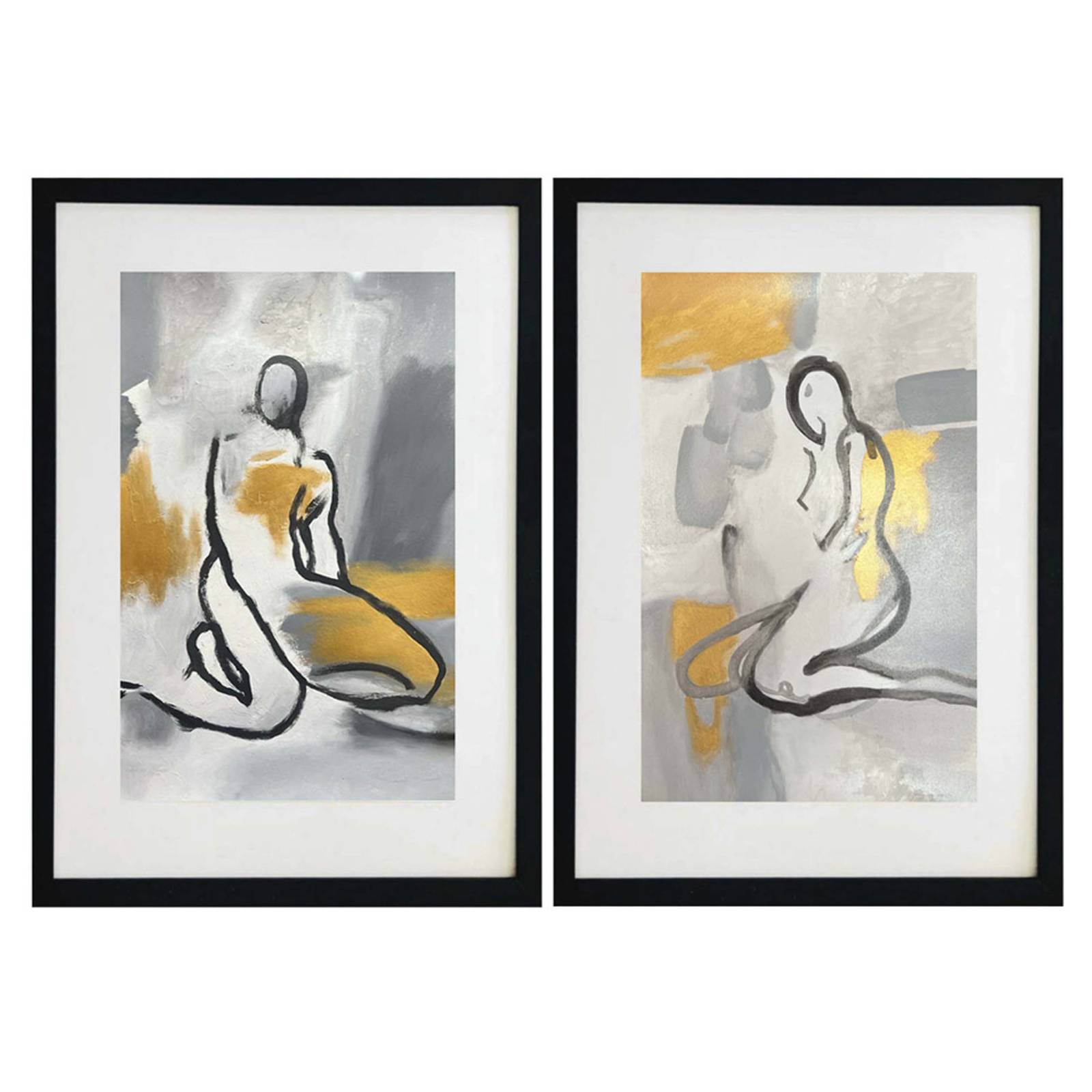 Set de 2 cuadros decorativos pintados 100% a mano