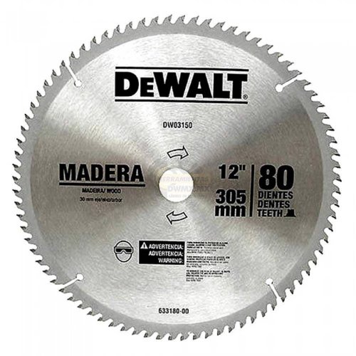 Disco sierra para madera 12in 80D DEWALT DW03150