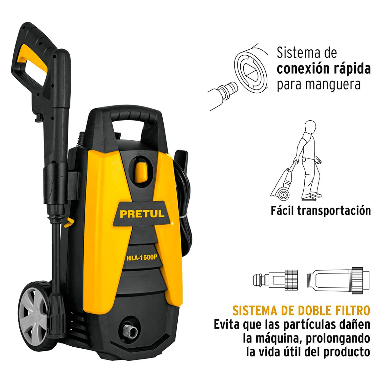 Hidrolavadora Eléctrica 1500 Psi Pretul 26023