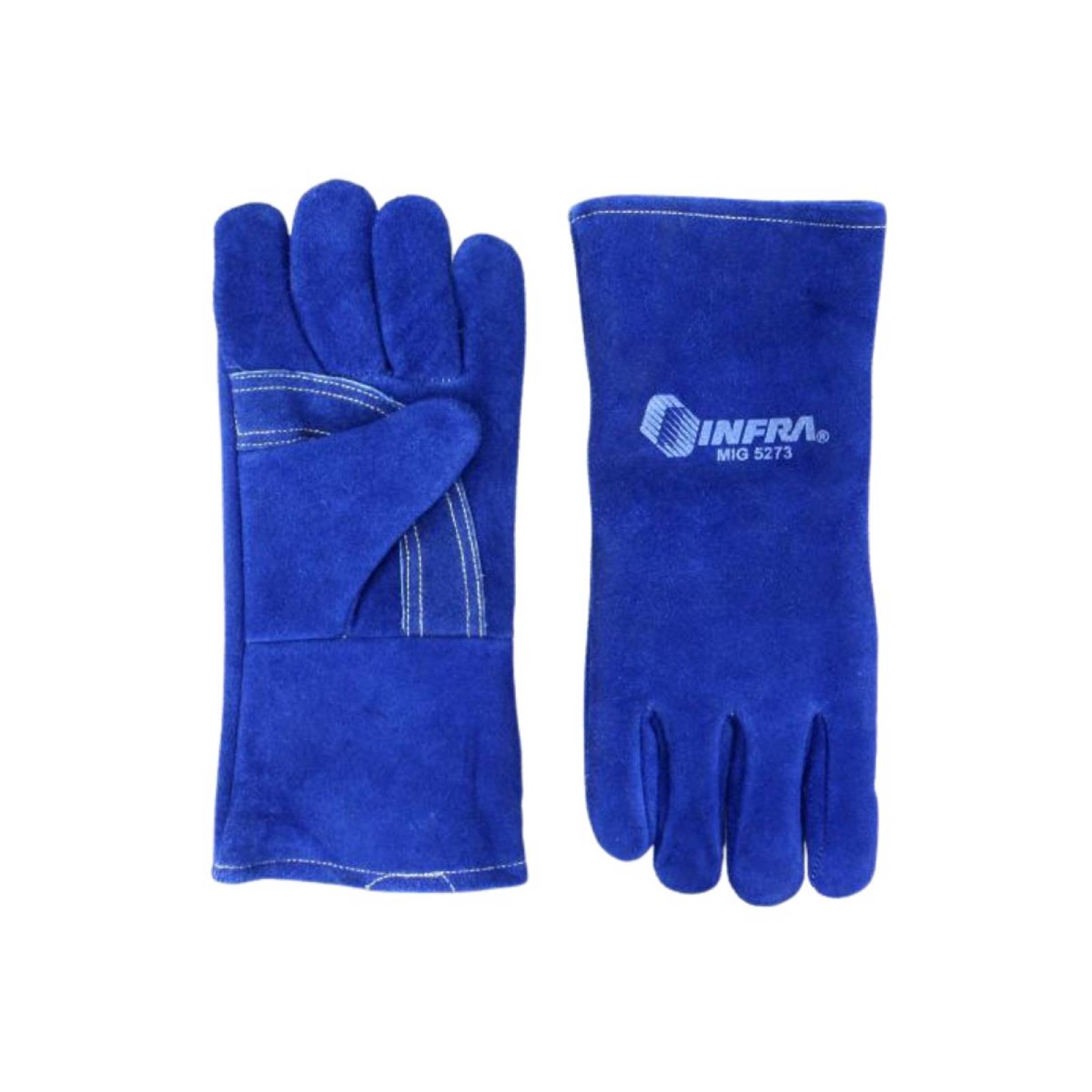Guante de Carnaza Largo Azul INFRA 5273