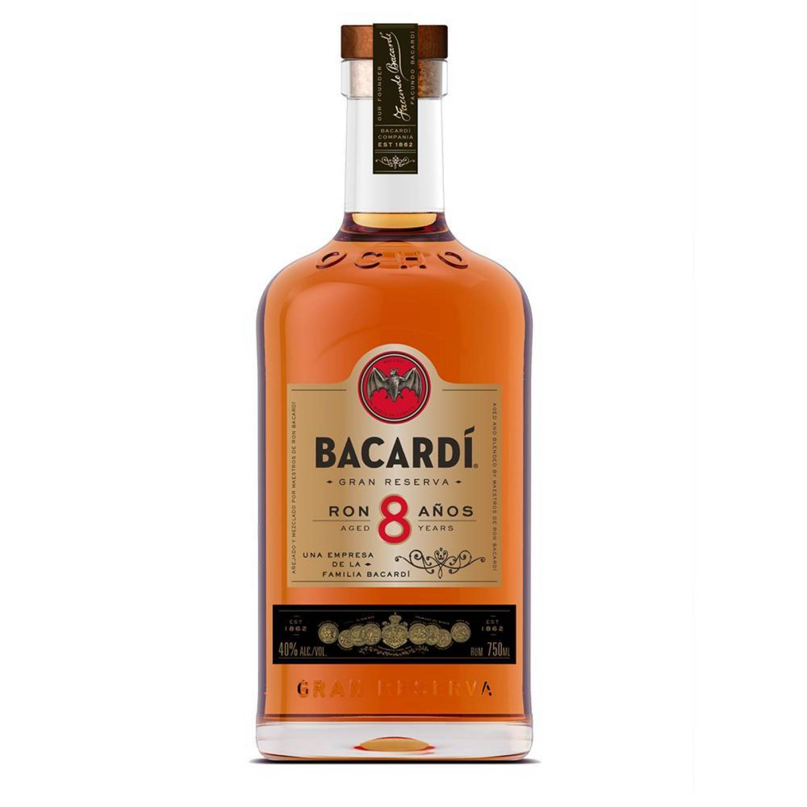 Caja de 12 Ron Bacardi Reserva 8 Años 750 ml 