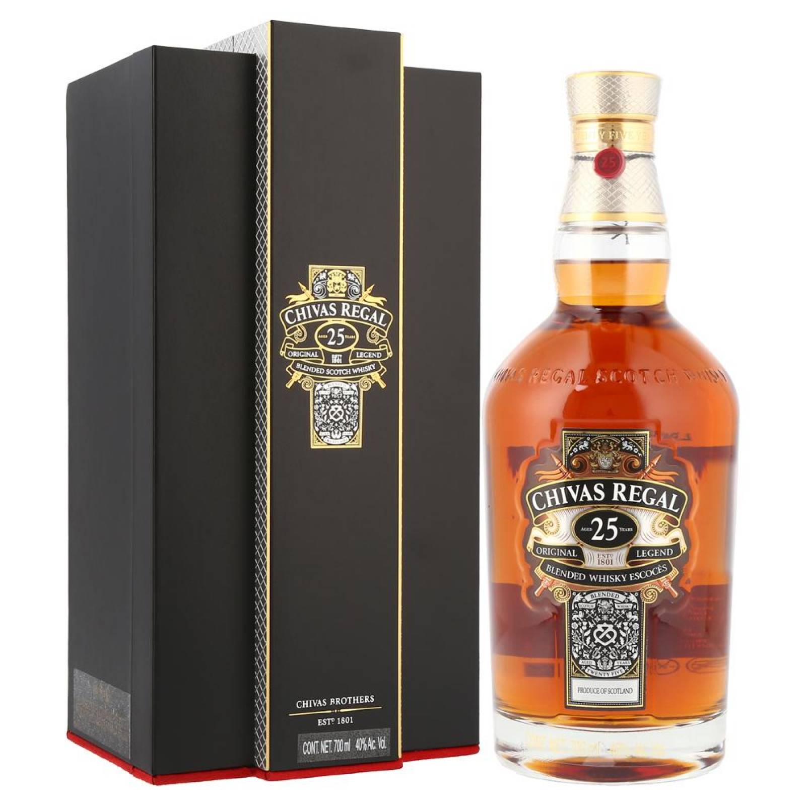 Caja de 3 Whisky Chivas Regal Blend 25 Años 700 ml 