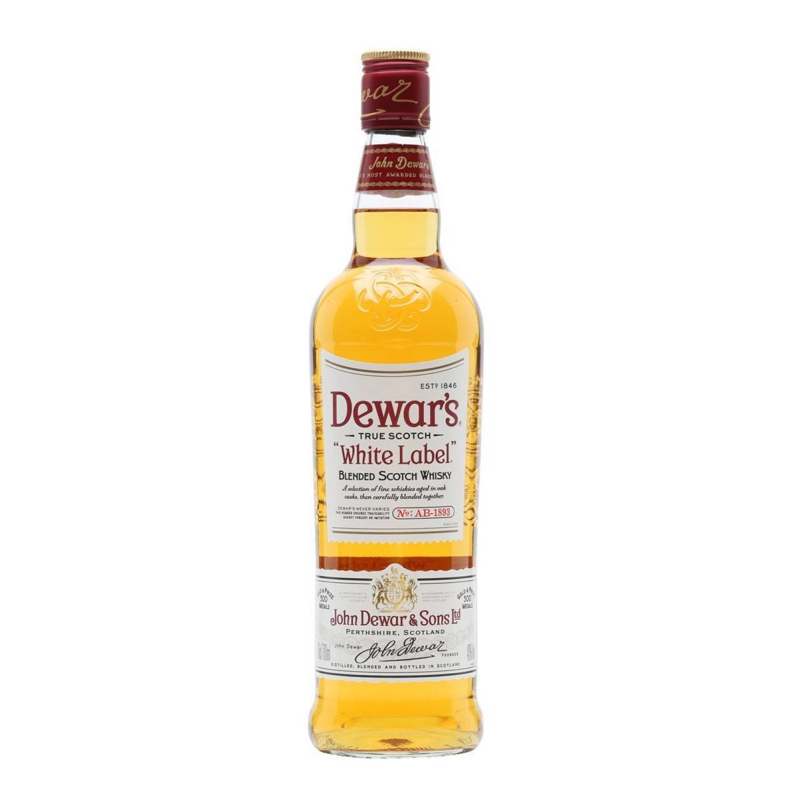 Caja de 12 Whisky Dewars Blend White Label 750 ml 