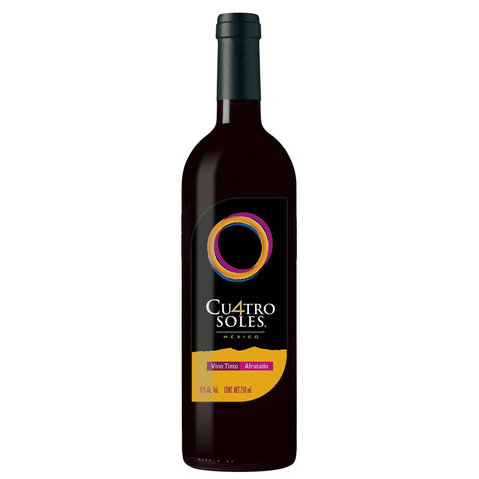 Vino Tinto Cuatro Soles Afrutado 750 ml 