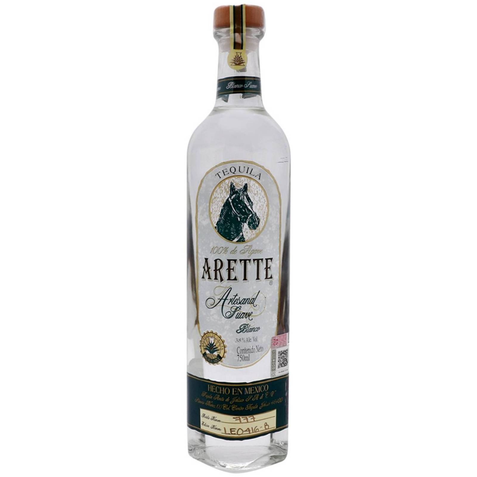 Tequila Arette Artesanal Suave Blanco 750 ml 