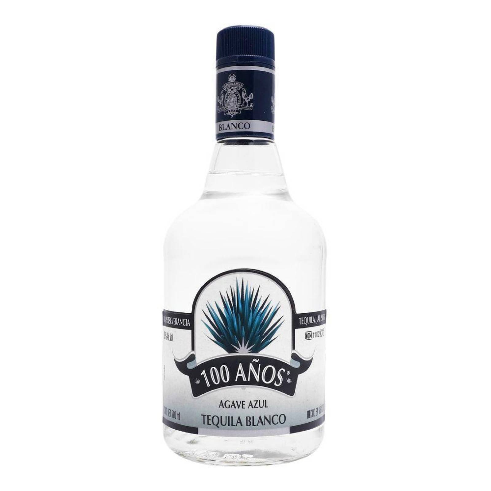 Caja de 12 Tequila 100 años Blanco 700 ml 