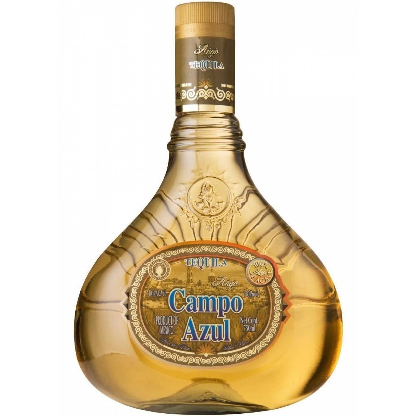 Caja de 6 Tequila Campo Azul Selecto Añejo 750 ml 
