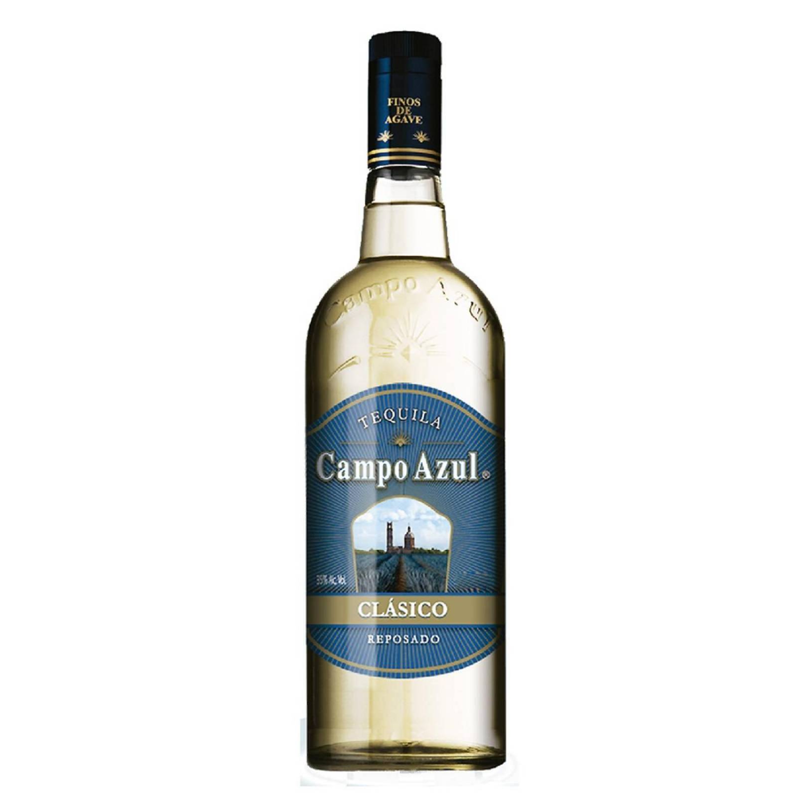 Caja de 12 Tequila Campo Azul Reposado 1 L 