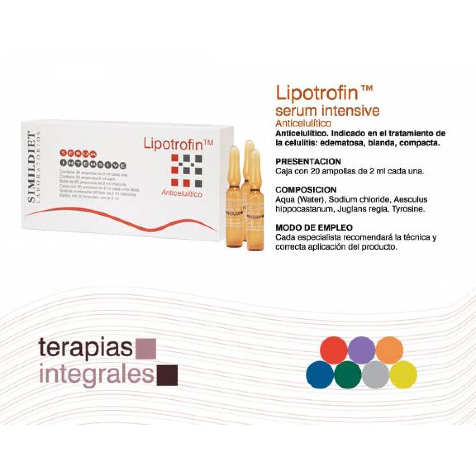 Mesoterapia Simildiet Laboratorios Lipotrofin Anticelulitico 20 ampolletas de 2ml c/u