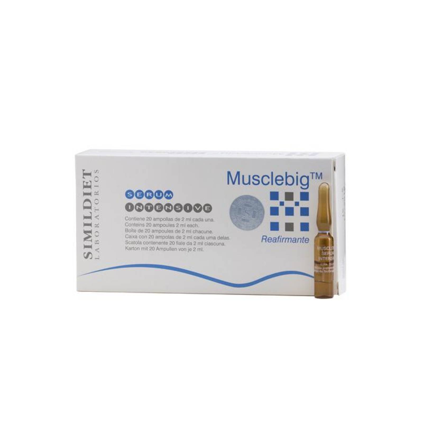 Mesoterapia Simildiet Laboratorios Musclebig reafirmante 20 ampolletas de 2ml c/u 