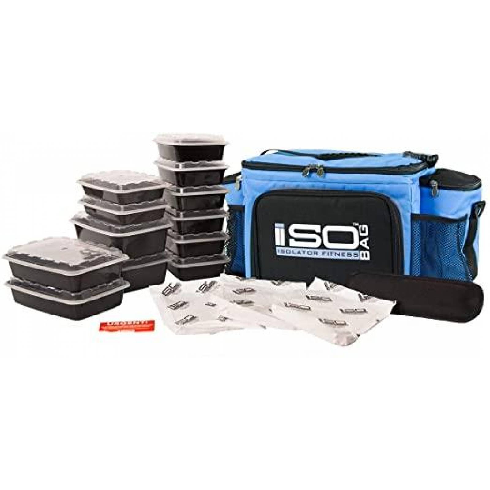 Maleta para alimentos Isolator Fitness Isobag 6 alimentos 1 maleta con 12 toppers y 3 hielos secos (