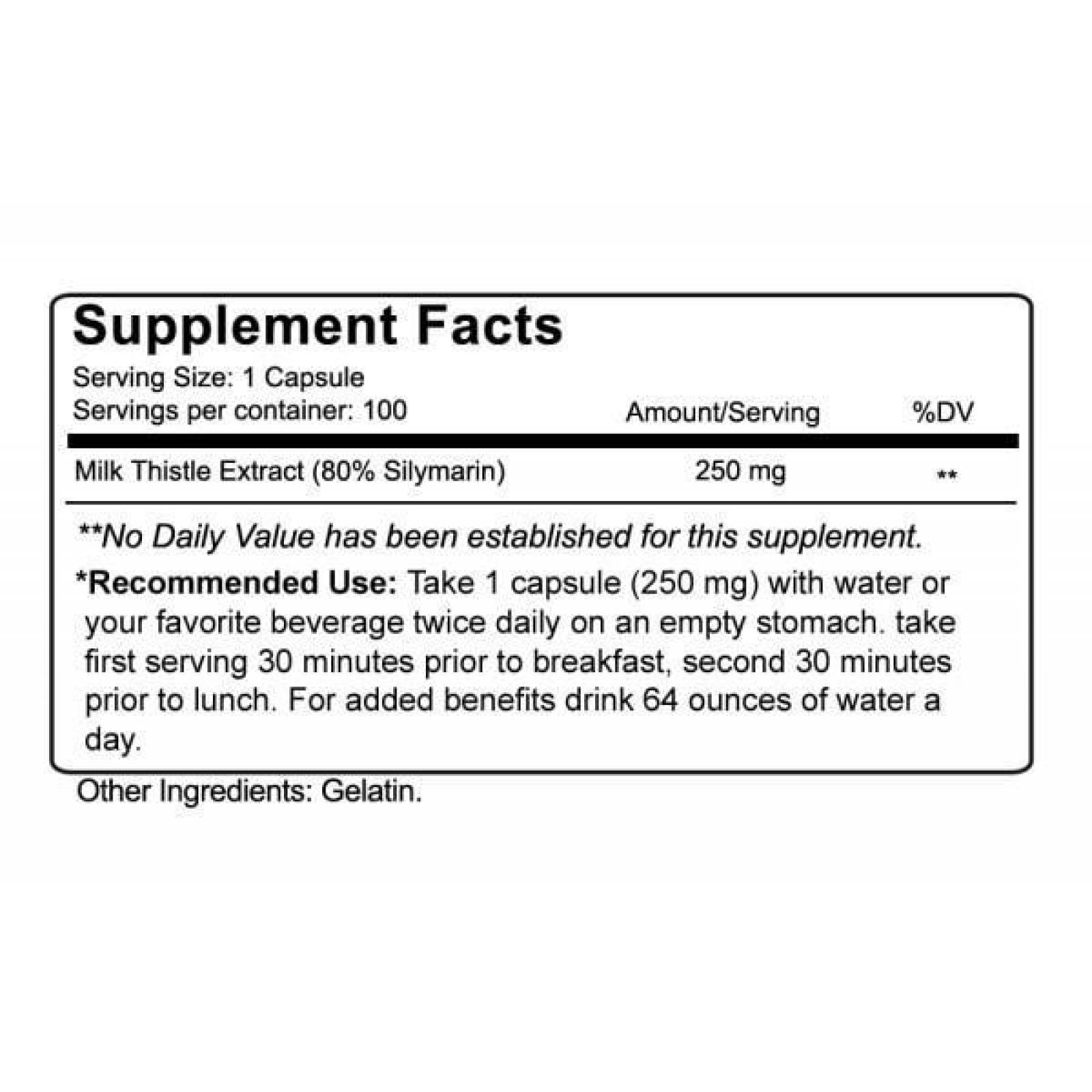 Vitaminas Nutrakey Milk Thistle (silimarina) 100 Cápsulas 