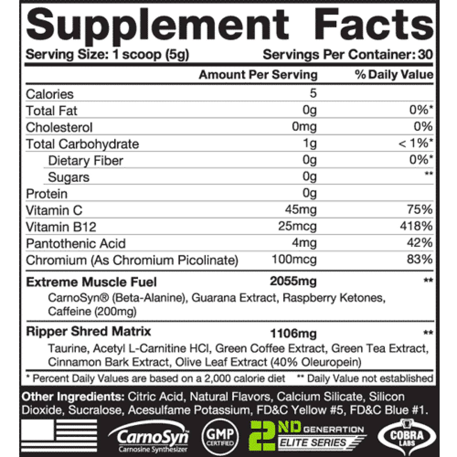 Pre entrenamiento Cobra Labs The Ripper 30 Servicios 