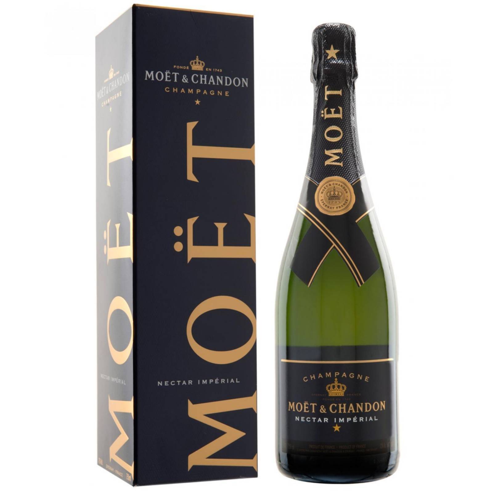 Caja de 6 Champagne Moet Chandon Nectar Imperial 750 ml 