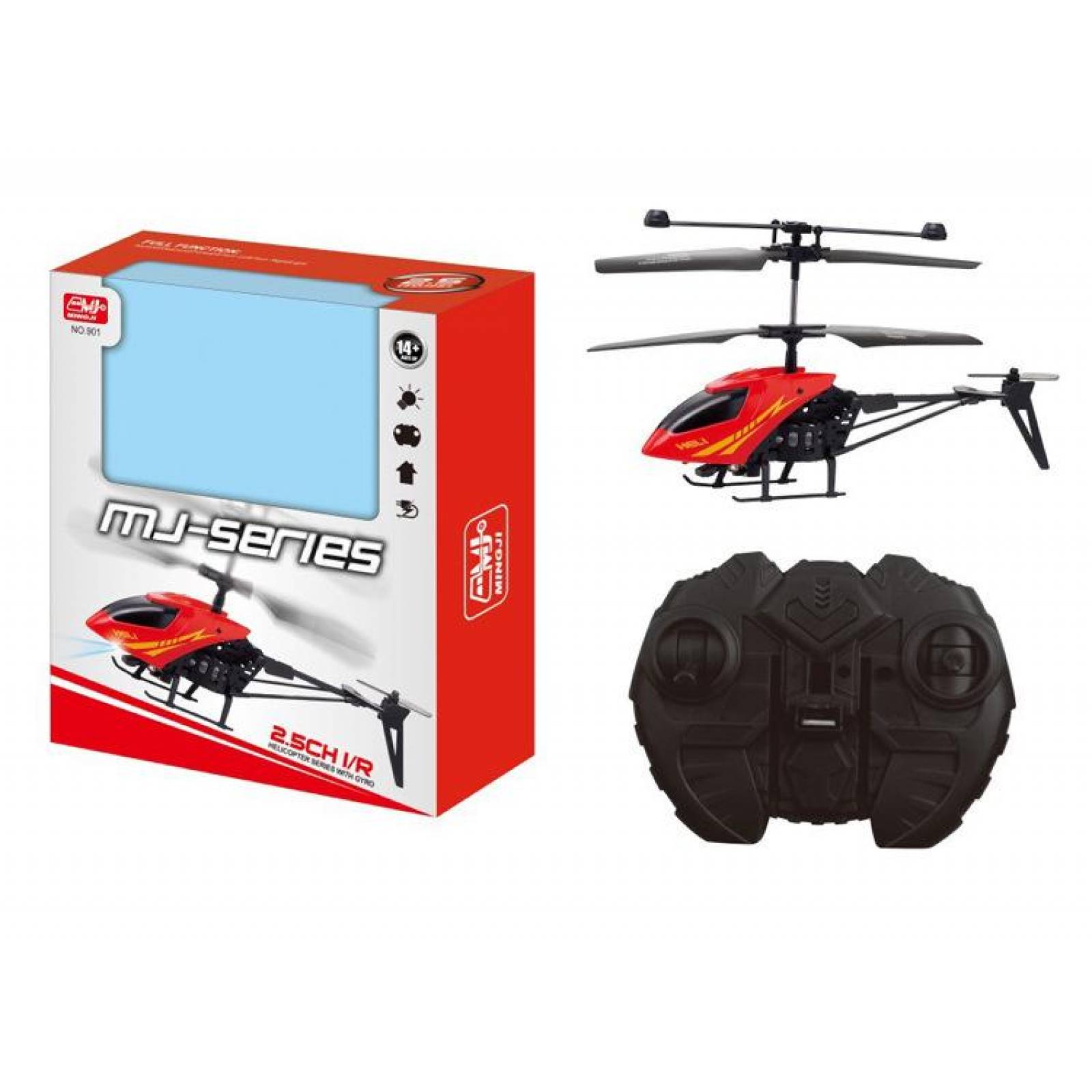 Mini Helicóptero 2.5 CH I/R Minhji - Rojo