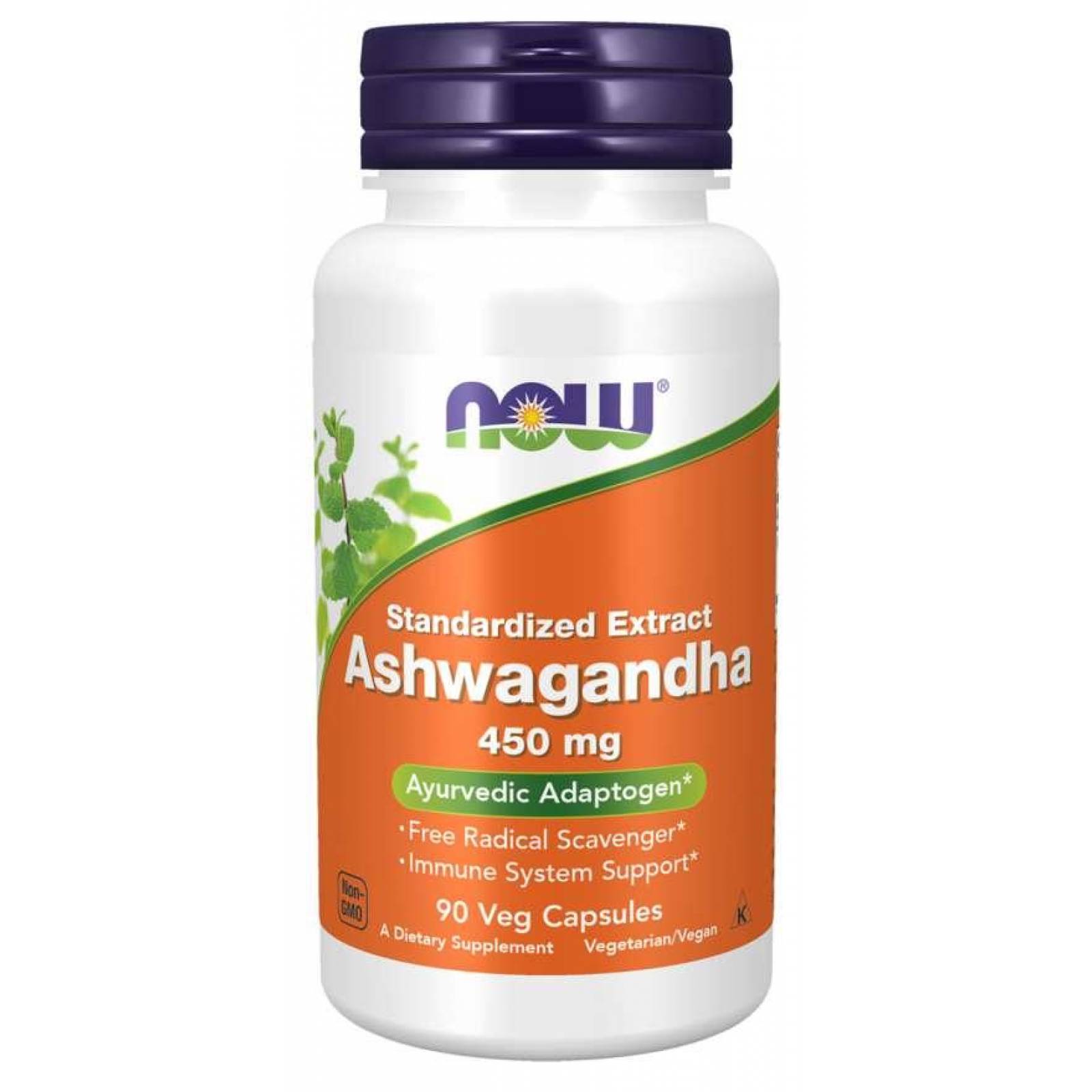 Vitaminas NOW Ashwagandha 450mg. 