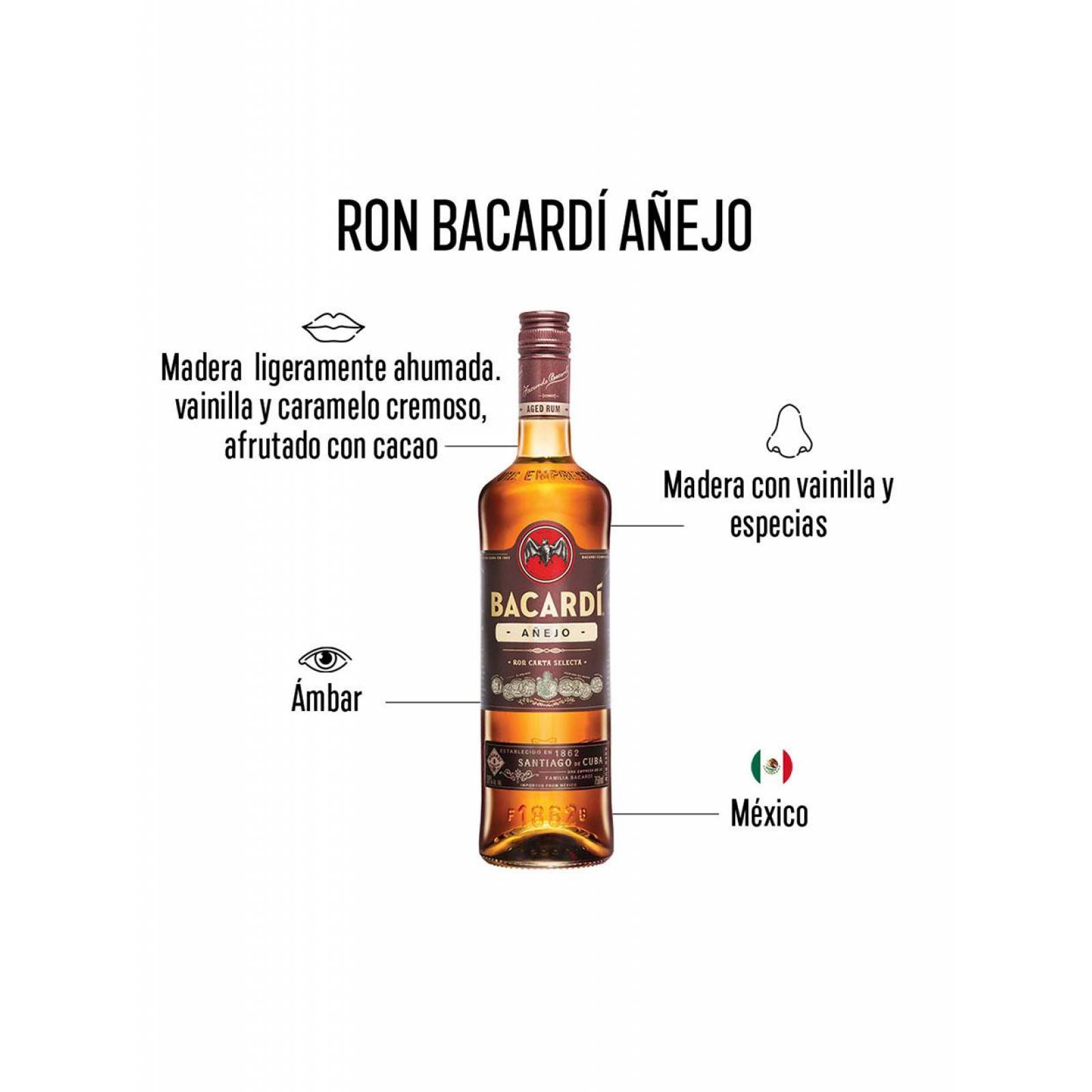 Pack de 6 Ron Bacardi Añejo 200 ml 
