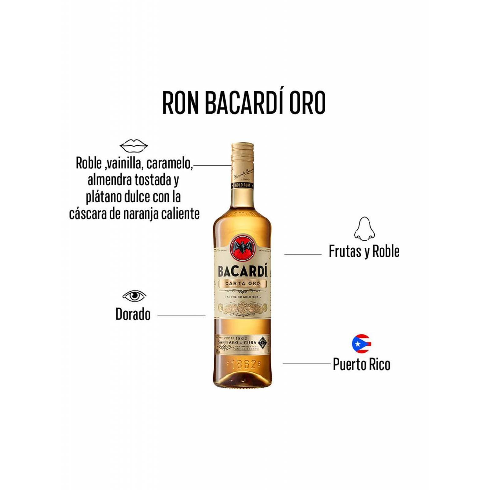 Pack de 6 Ron Bacardi Carta Oro 980 ml 