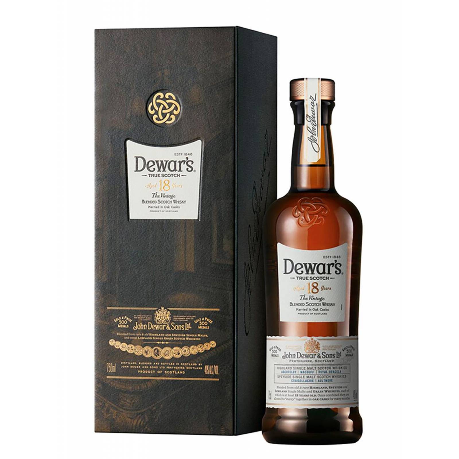 Pack de 12 Whisky Dewars Blend 18 Años 750 ml 