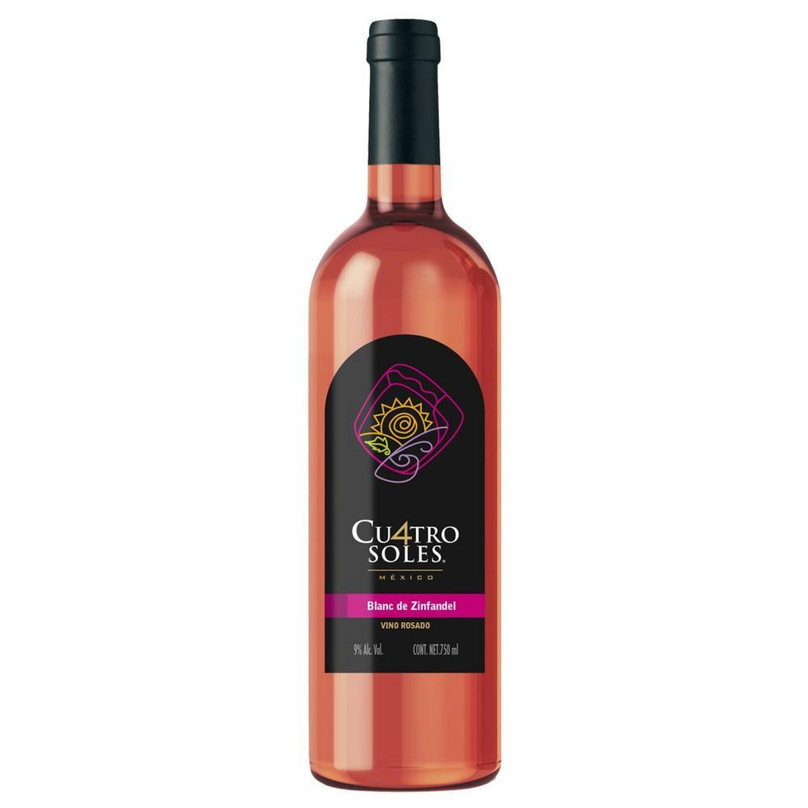 Pack de 2 Vino Rosado Cuatro Soles Blanc Zinfandel 750 ml 