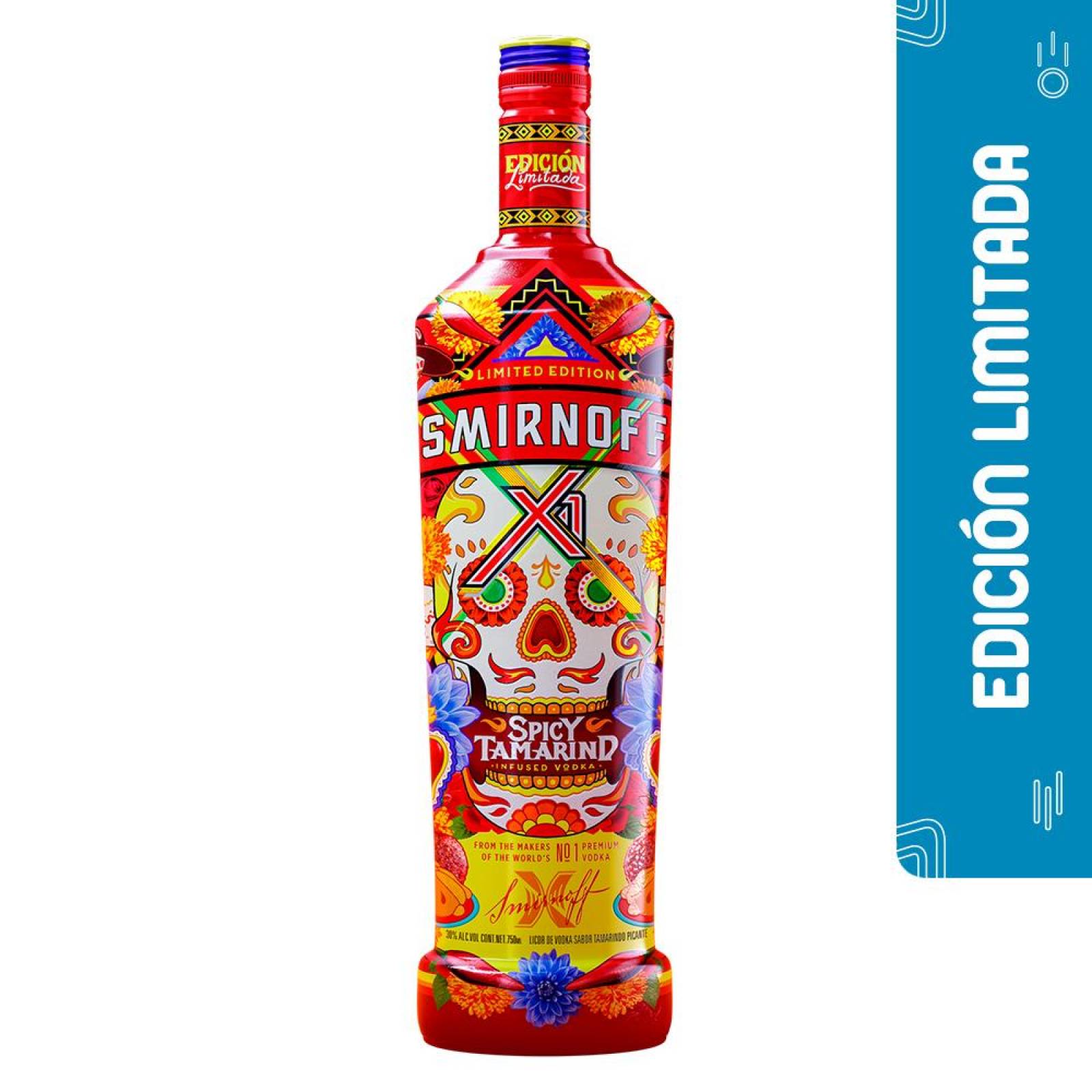 Pack de 4 Vodka Smirnoff X1 Tamarindo Aztec 750 ml 