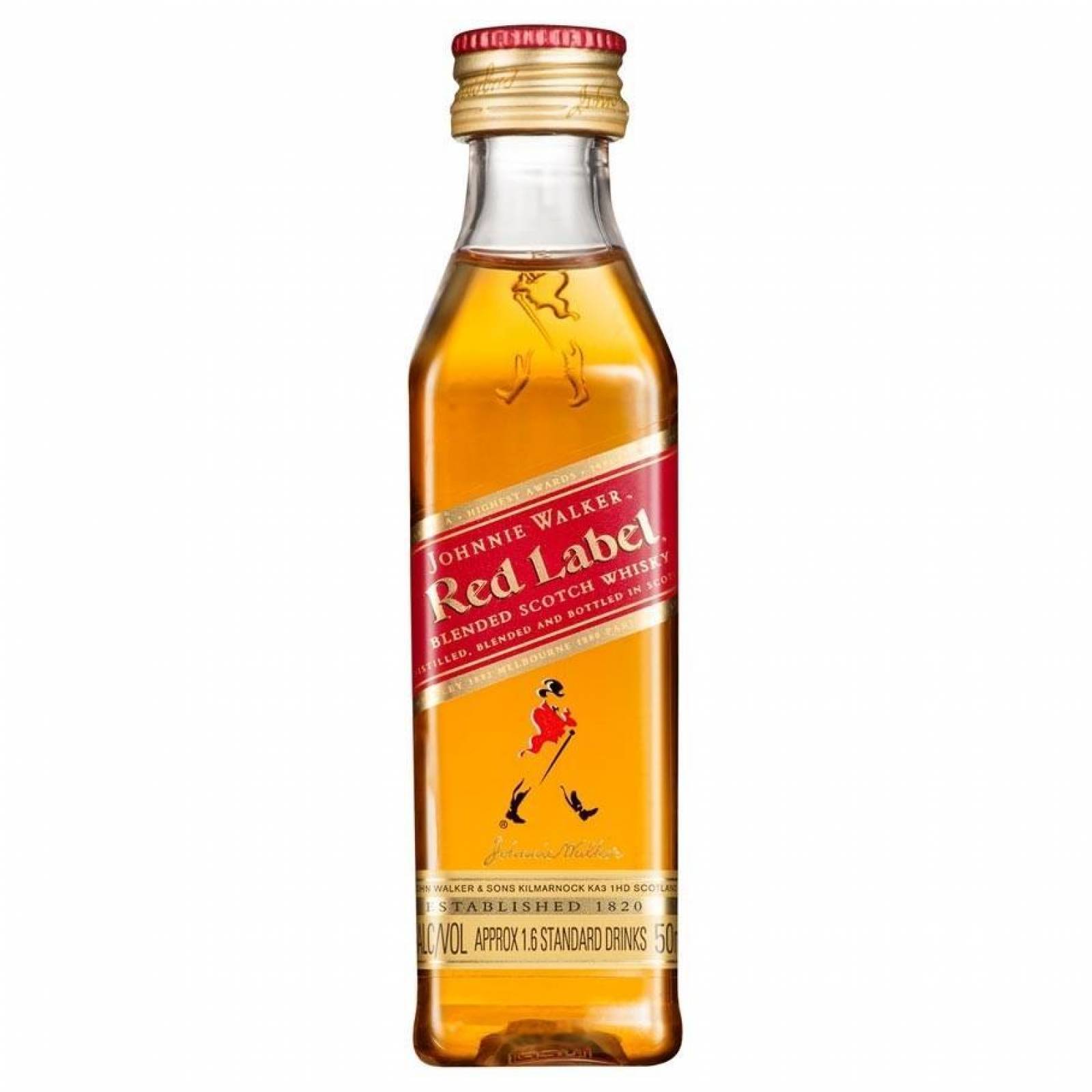 Pack de 4 Whisky Johnnie Walker Etiqueta Roja Mini 50 ml