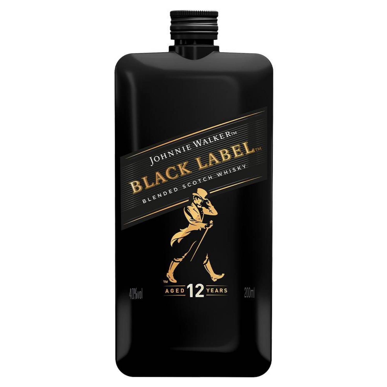 Pack de 4 Whisky Johnnie Walker Blend Black Label Pocket Scoth 200 ml 