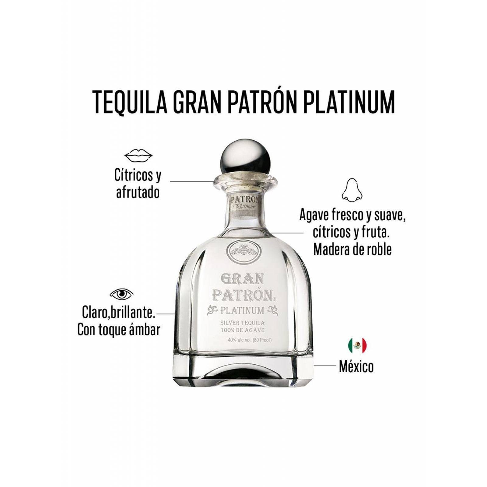 Pack de 2 Tequila Gran Patrón Platinum 750 ml 