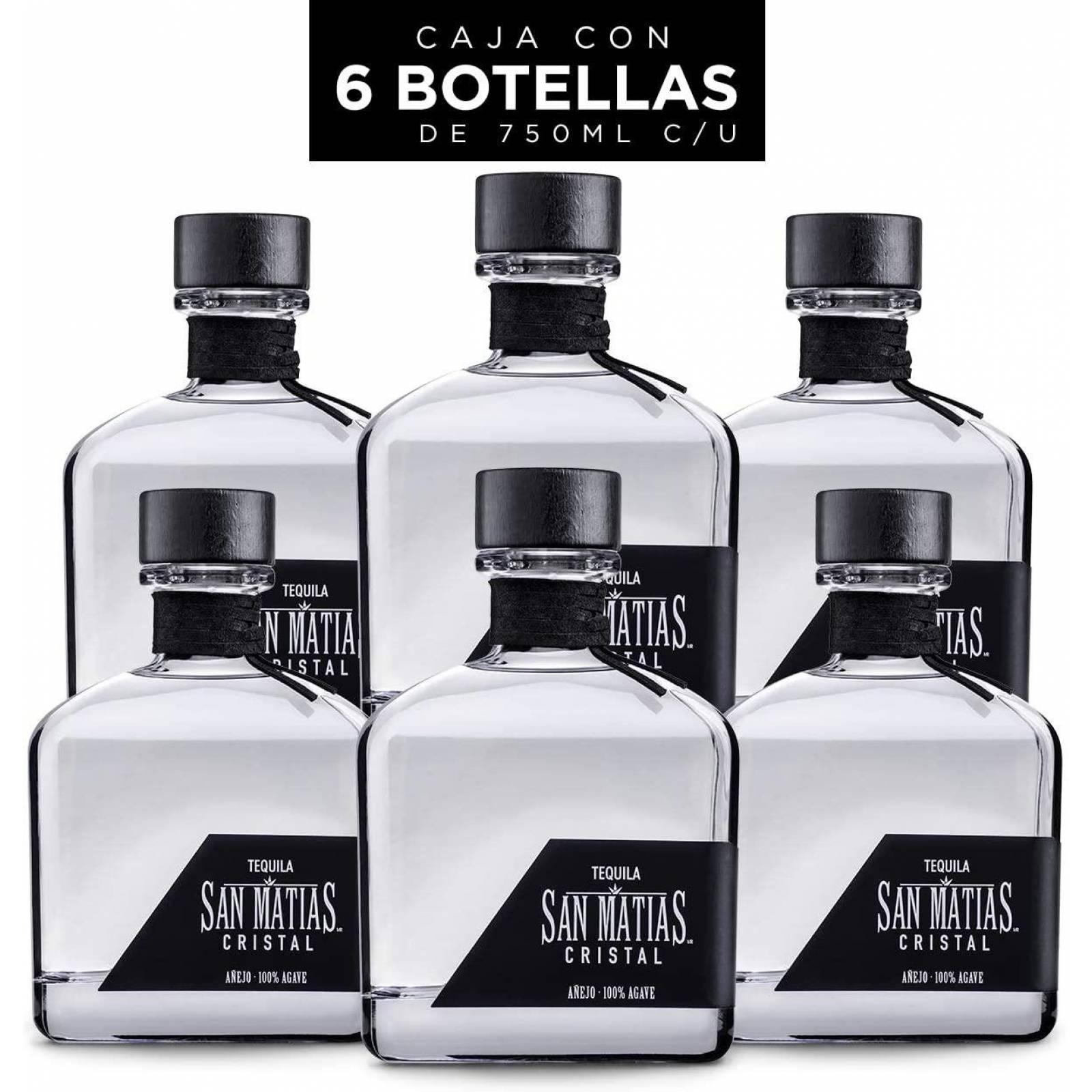 Pack de 6 Tequila San Matias Cristal Añejo 750 ml