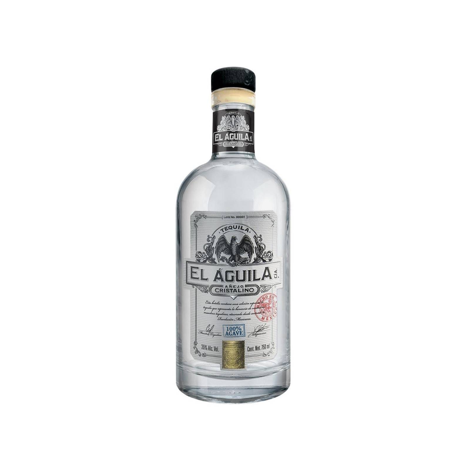 Pack de 4 Tequila El Aguila Añejo Cristalino 750 ml
