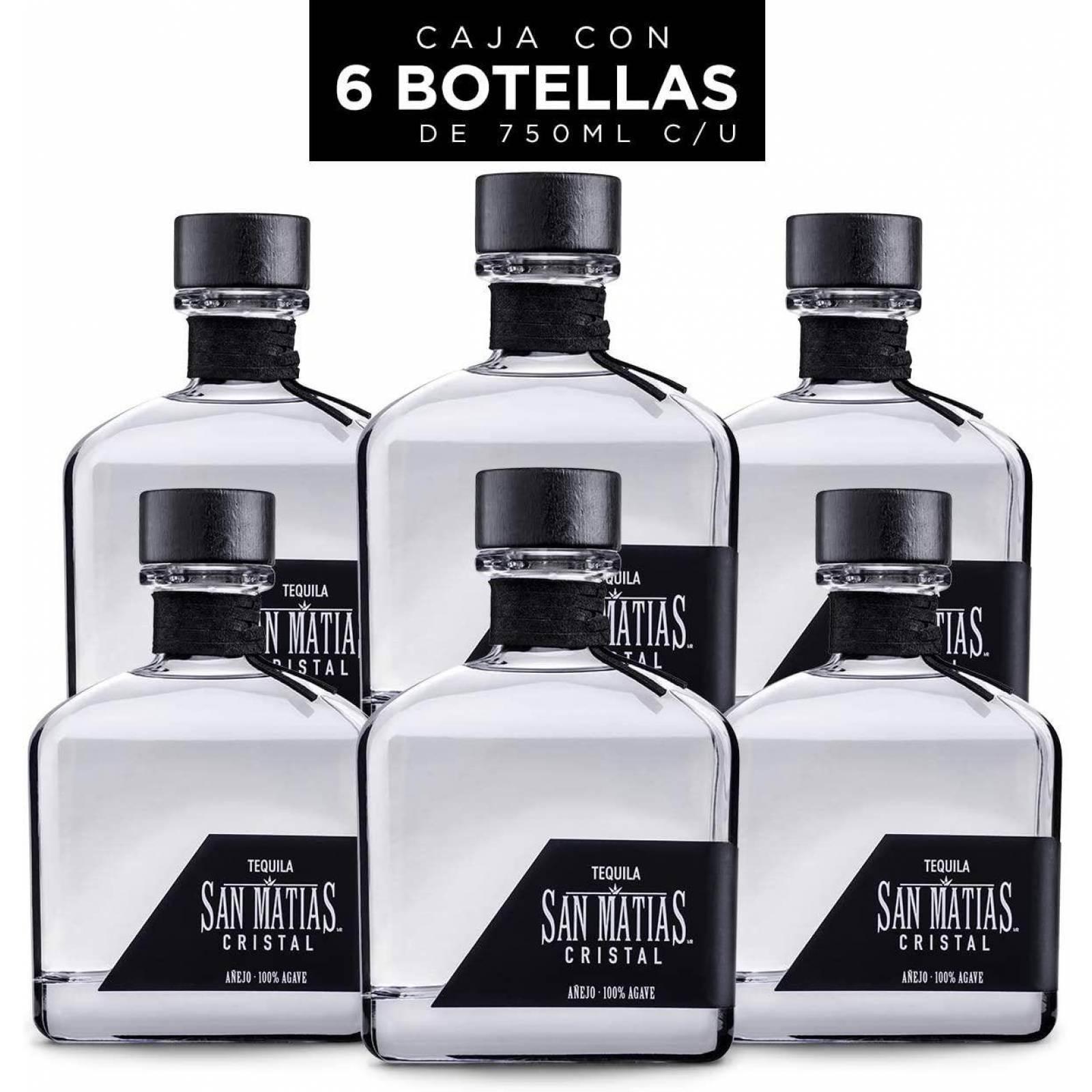 Pack de 4 Tequila San Matias Cristal Añejo 750 ml 