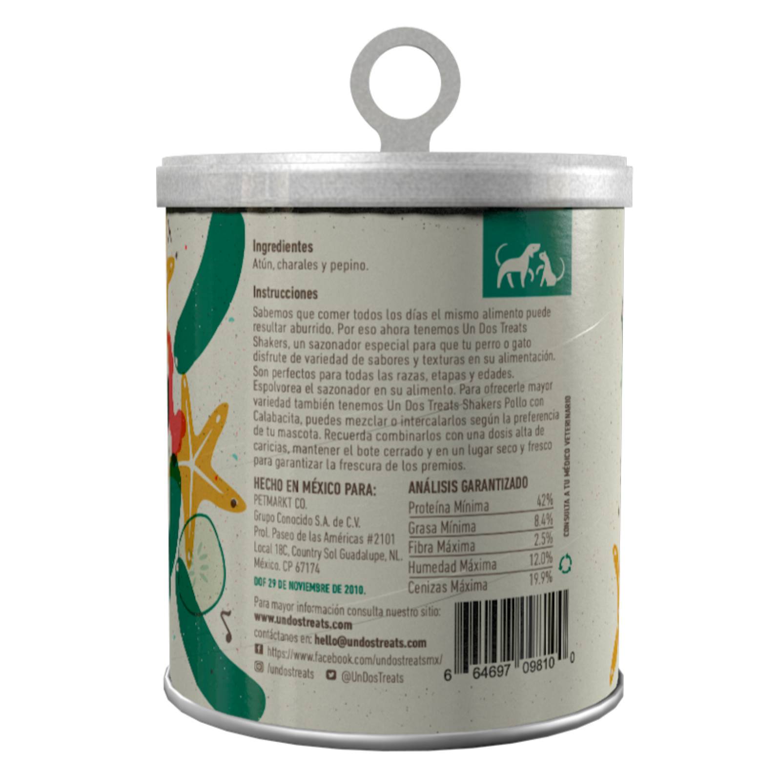 Sazonador Para perros y gatos UnDosTreats Pescado con Pepino