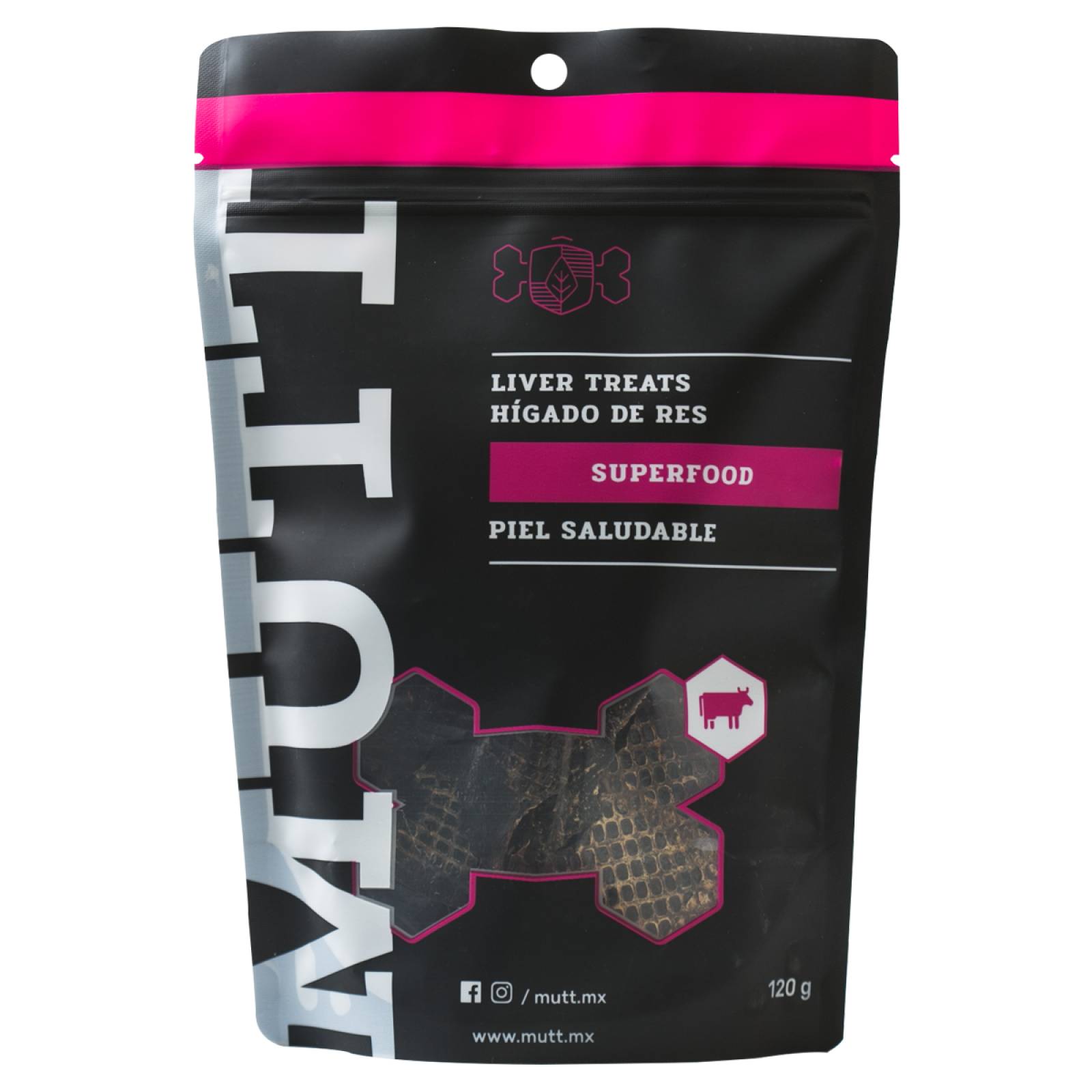 Premios para Perro de Hígado de Res Mutt Snack Deshidratados 