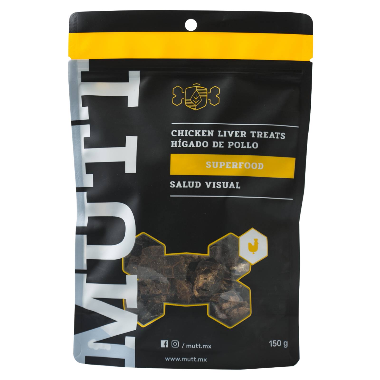 Premio para Perro de Hígado de Pollo Mutt Snack Deshidratado 