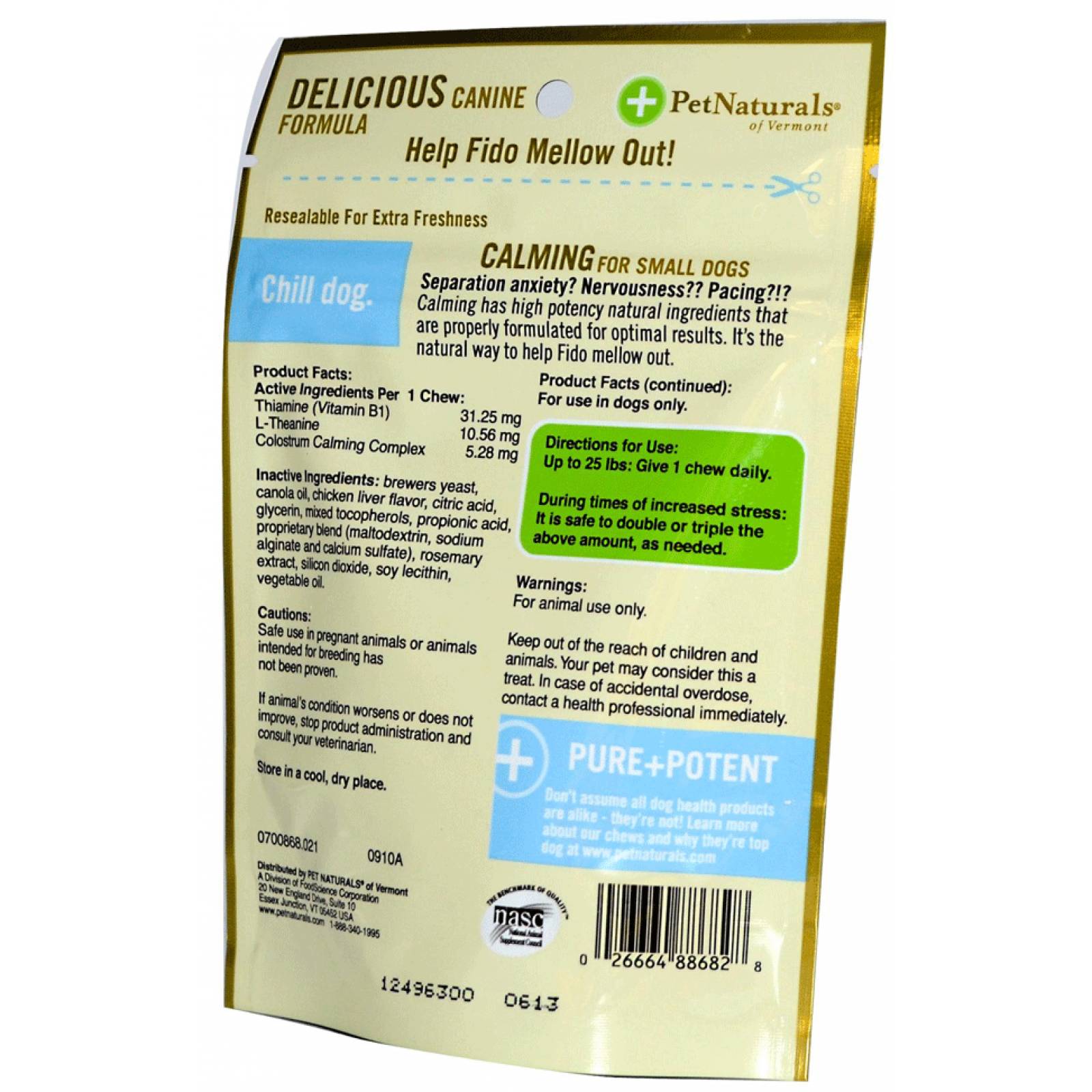 Calmantes Naturales para Perros Chicos PetNaturals Premios 