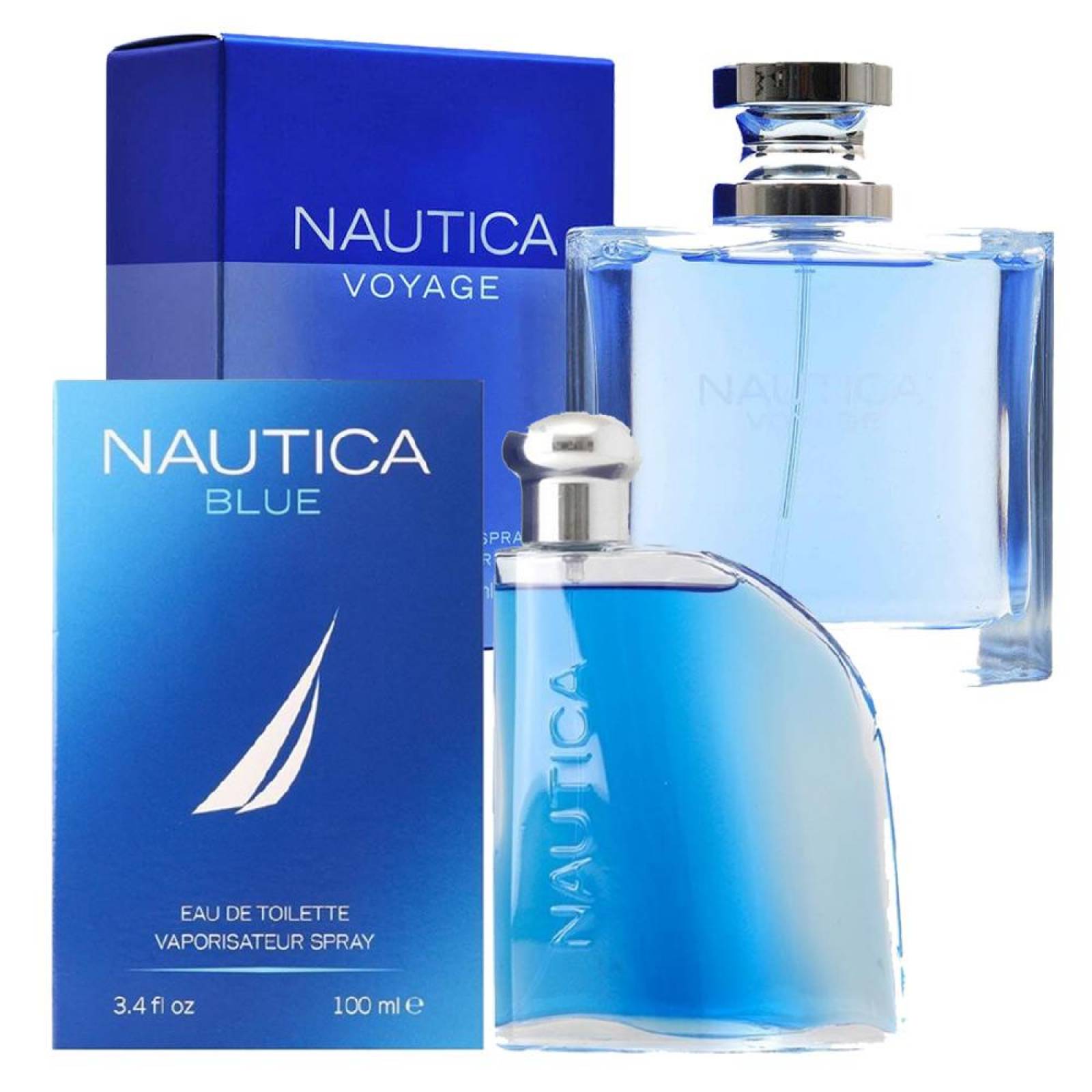 Kit 2 Lociones Nautica Voyage y Nautica Blue Eau de Toilette 100 ml c/u 