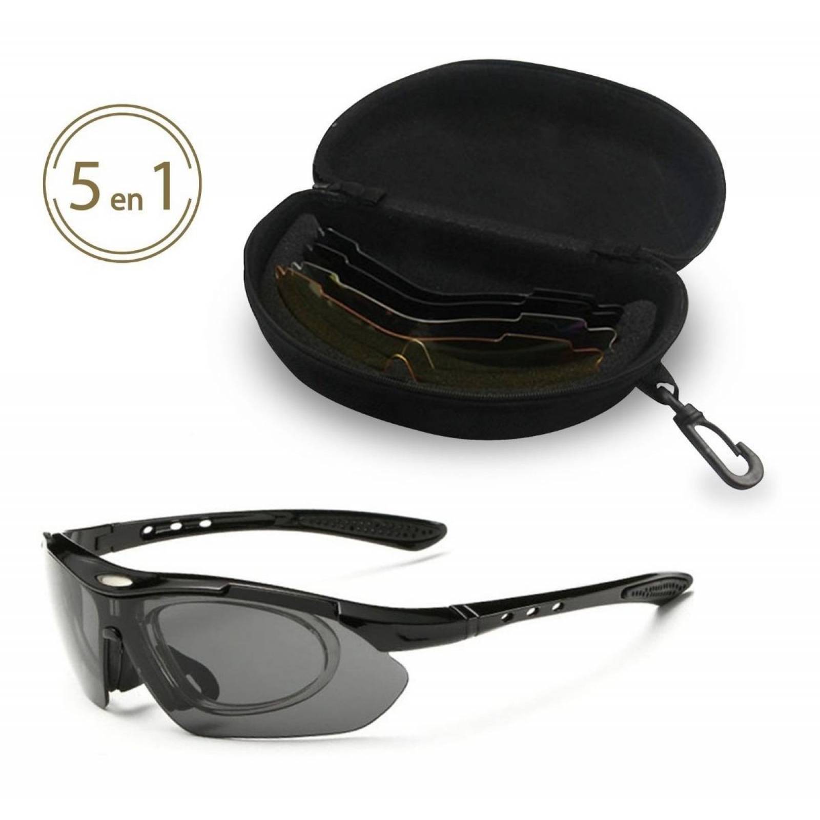 Lentes de Sol Hypson deportivos para ciclismo con 5 lentes intercambiables Negro