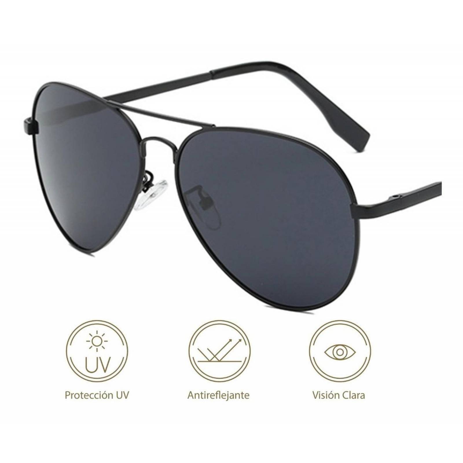 Lentes de Sol Hypson para Hombre estilo aviador Unitalla Negro