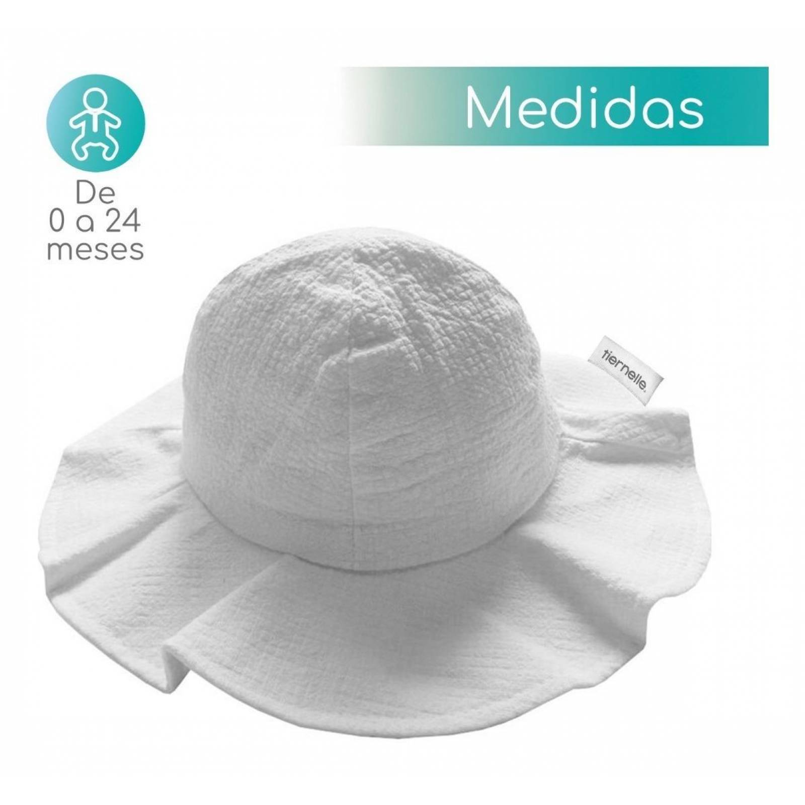 Gorro Tiernelle de protección solar para Niña Unitalla Blanco