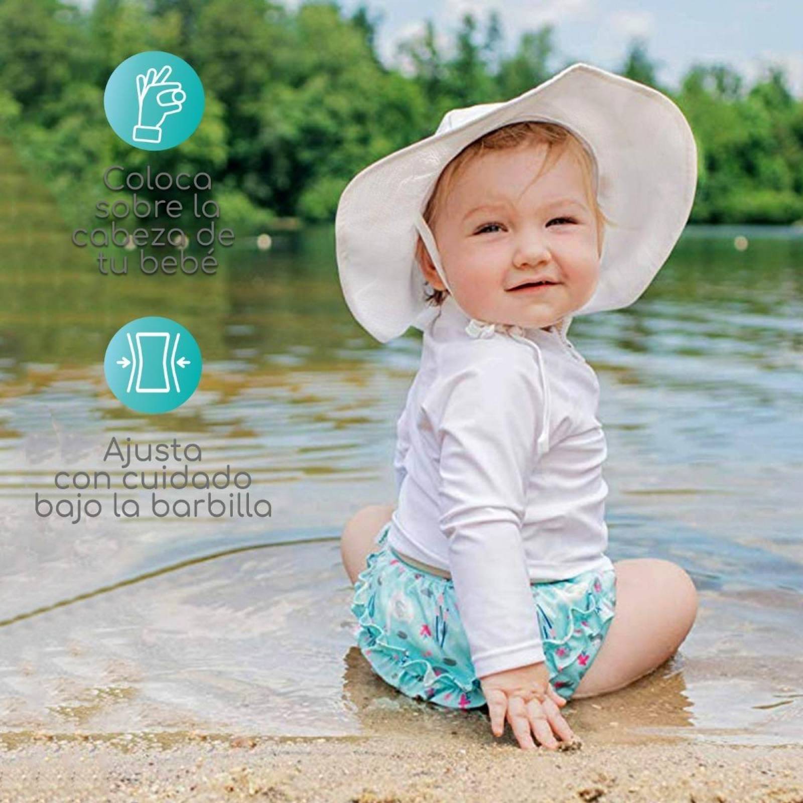 Gorro Tiernelle de protección solar para Niña Unitalla Blanco