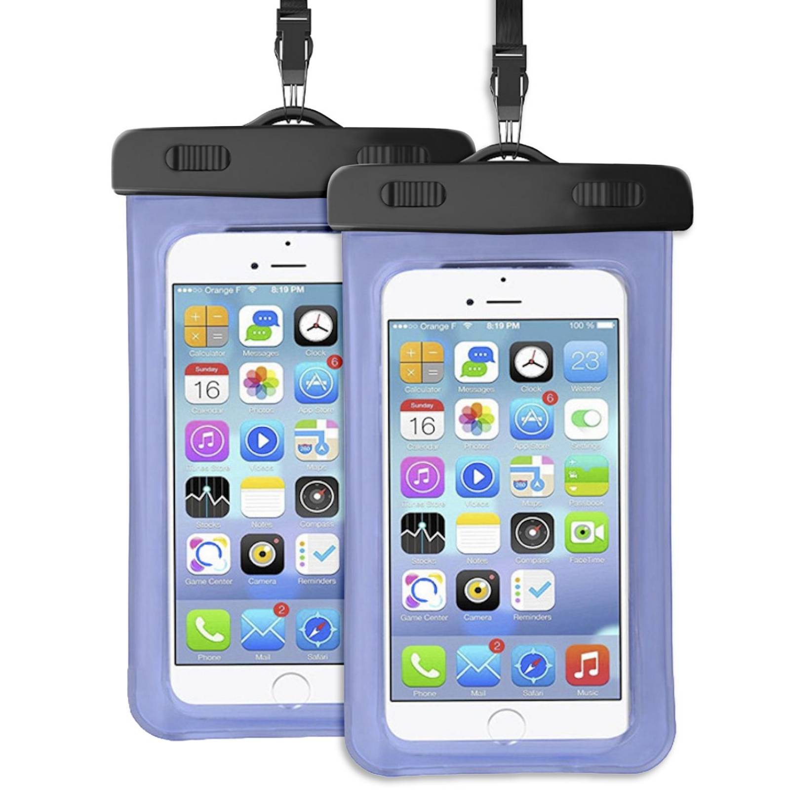 Set de 2 fundas impermeables Lenfech para celular Azul
